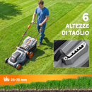 Tagliaerba Elettrico 1800W con Sacco da 50L Manico Regolabile 6 Altezza di Taglio Grigio Chiaro      