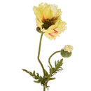 Set 4 Papaveri Artificiale con 2 Fiori Artificiali Altezza 74 cm Giallo