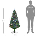 Albero di Natale Artificiale 150 cm 20 luci LED a Forma di Cristallo di Neve 