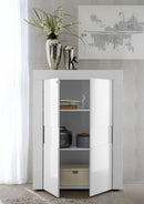 Mobile Alto da Salotto 2 Porte 92x42x125cm TFT  Build Bianco Lucido