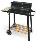 Barbecue a Carbone Carbonella Rettangolare con Ruote Soriani Sun-day Nero