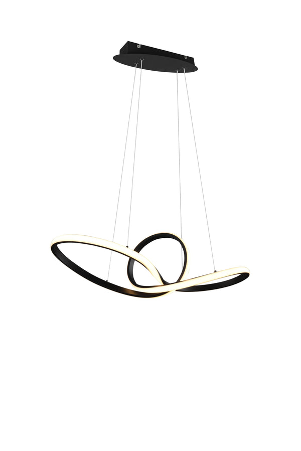 sconto LED-Pendelleuchte für den Innenbereich aus mattschwarzem Metall