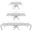 Tavolo Allungabile 160-420x90x77 cm Volantis Tortora Telaio Antracite 