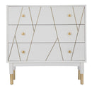 Cassettiera Luxy 80x40x80 cm in Legno e MDF e in Ferro Bianco e Oro