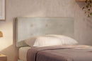 Letto 1 Piazza e Mezza con Rete Rivestita Microfibra Sabbia Tessis Testata Button Varie Misure