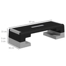 Stepper ad Altezza Regolabile con Gradini Rimovibili e Fondo Antiscivolo 97x36x15/20/25 cm in ABS Grigio