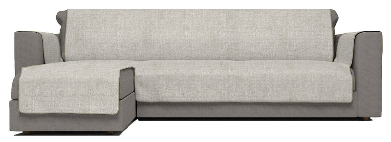 Copridivano in Poliestere con Penisola Sinistra Beige Varie Misure