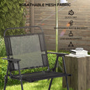 Set Tavolo e 4 Sedie Pieghevoli da Giardino   Nero