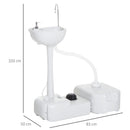 Lavabo Portatile da Campeggio 24L 83x50x103 cm con Ruote in HDPE  Grigio Chiaro