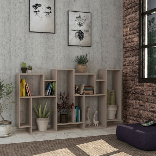 prezzo Libreria orizzontale bifacciale 96x25,5x168,5 cm tortora