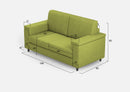Divano 2 Posti 168x85x85 cm Marrak in Tessuto Verde