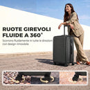 Valigia Rigida Grande 103 L 77x50x30 cm Espandibile con 4 Ruote Girevoli e Angoli Protettivi in ABS Nero      