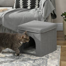 Cuccia per Gatti Pieghevole a Cubo con Cuscino e Tiragraffi 36.5x36.5x36.5 cm Grigio      