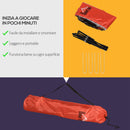 Rete Tennis Portatile 510x102x107/120/155 cm ad Altezza Regolabile Rossa e Nera