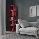 Libreria angolare 31,4x31,4x158,9 cm Piano bordeaux 5 ripiani