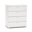 Mobiletto 4 Cassetti Bianca 75x38x85 h cm in Truciolare bilaminato Bianco