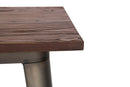Tavolo Bar Detroit Quadrato 60x60x105 cm in Ferro e ELM Legno