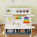 Set Scrivania 62,8x55,6x73,8 cm e Sedia per Bambini con Ripiano Portabicchieri e Cassetti in MDF Bianco      