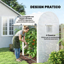 Serra a Tunnel da Giardino 300x100x200 cm per Piante e Orto con 2 Porte Avvolgibili e 4 Finestre in PE Bianco      