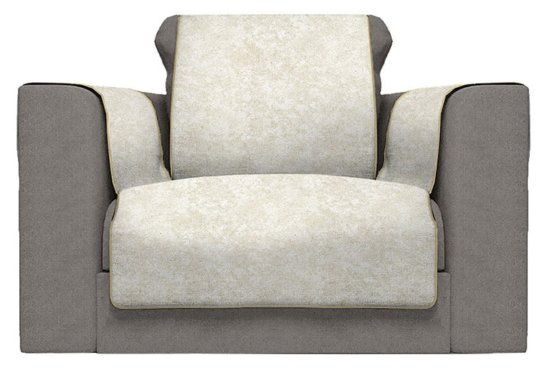 Copridivano con Copri Braccioli in Poliestere e Cotone Panna Varie Misure