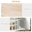Carrello da Cucina 92x40x84 cm 1 Cassetto 1 Armadietto 3 Ripiani in MDF e Acciaio Bianco