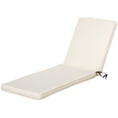 Cuscino per Lettino prendisole 188x53x8 cm Rivestimento in Poliestere Bianco Crema