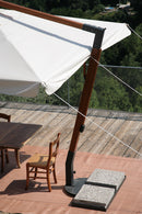 Ombrellone da Giardino Decentrato 3x3m in Legno Telo in Acrilico con Balza Danieli San Francisco Ecrù