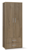 Armadio 2 Ante 2 Cassetti 71x182x41 cm Noce Stelvio