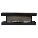 Camino Elettrico da Parete o Incasso Alaro Ultra+ 152x18x52 cm Effetto Fiamma Telecomando in MDF Nero