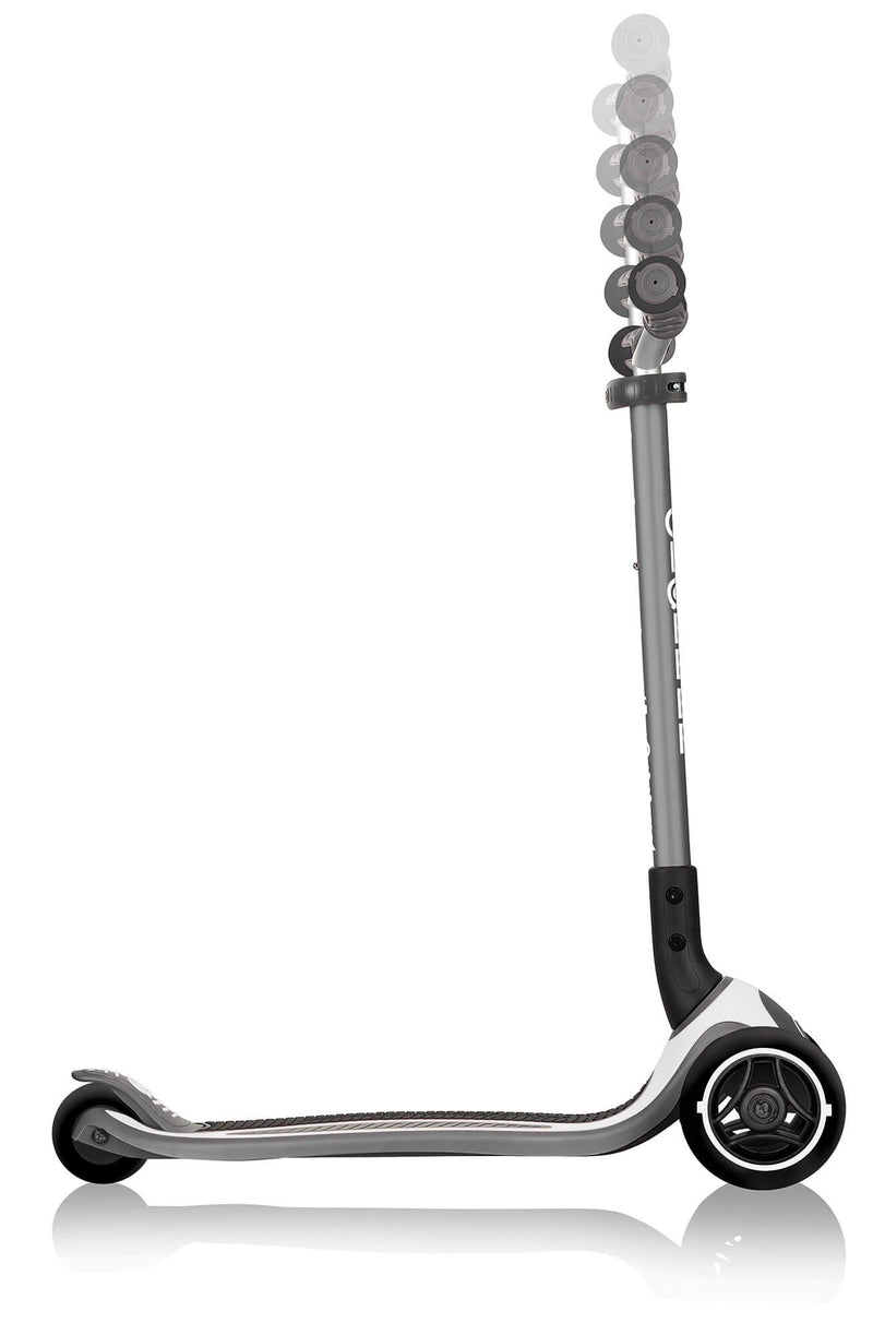 Monopattino 3 Ruote Pieghevole 5 Altezze Max 50 Kg Globber Master Grigio e Bianco