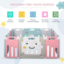 Box Recinto Attività per Bambini 149x155x64 cm in Plastica  Azzurro Bianco e Rosa