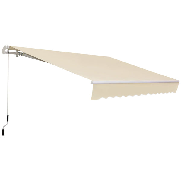 Tenda da Sole per Esterno a Bracci Avvolgibile 360x250 cm con Apertura a Manovella Crema prezzo