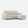 Divano 3 Posti con Pouf 198x155x85 cm Karay in Tessuto Latte