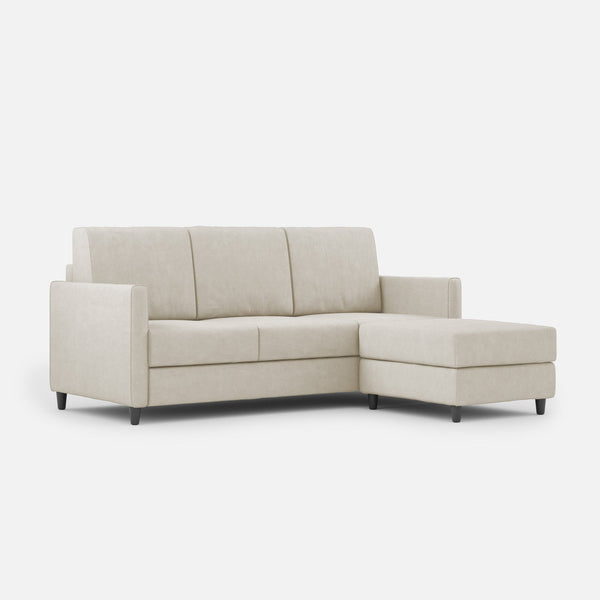 Divano 3 Posti con Pouf 198x155x85 cm Karay in Tessuto Latte acquista