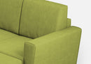 Divano 2 Posti con Pouf 152x155x85 cm Yasel in Tessuto Verde