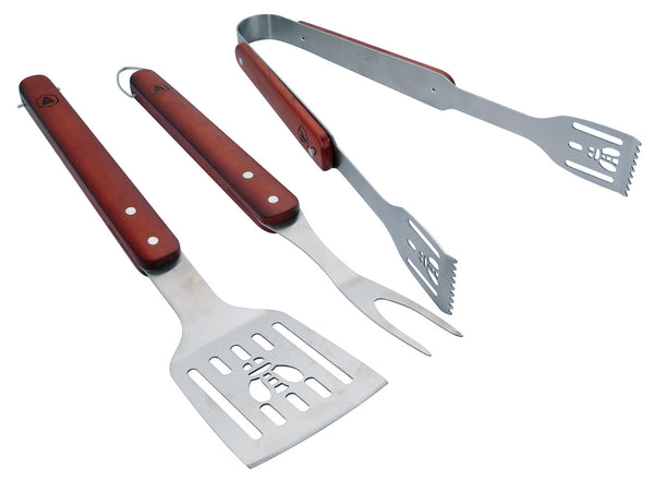 Set 3 Utensili Accessori per Barbecue Manico in Legno prezzo