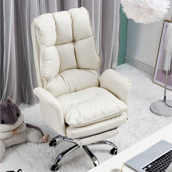 prezzo Sedia Poltrona da Ufficio Presidenziale Imbottita con Poggiapiedi Beige