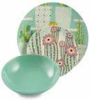 Servizio Piatti 18 Pezzi in Porcellana e Gres Villa d'Este Home Tivoli Nouveau Cactus Multicolor