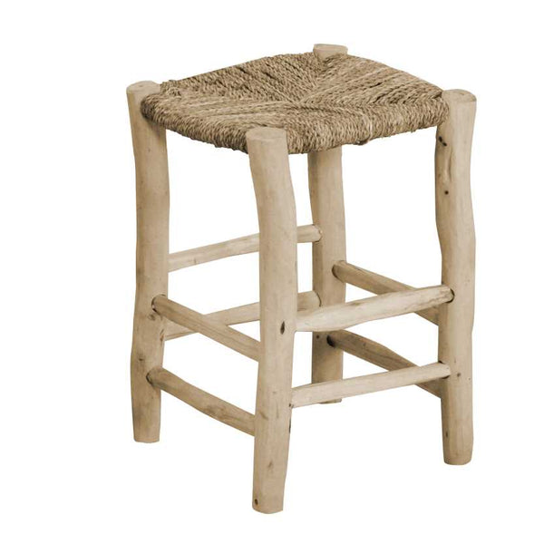 online Sgabello Bar 35x35xh50 cm in Legno con Seduta Impagliata Naturale