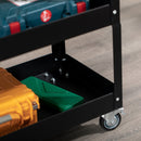 Carrello Porta Attrezzi a 3 Livelli 83x35,3x76 cm in Acciaio Nero   