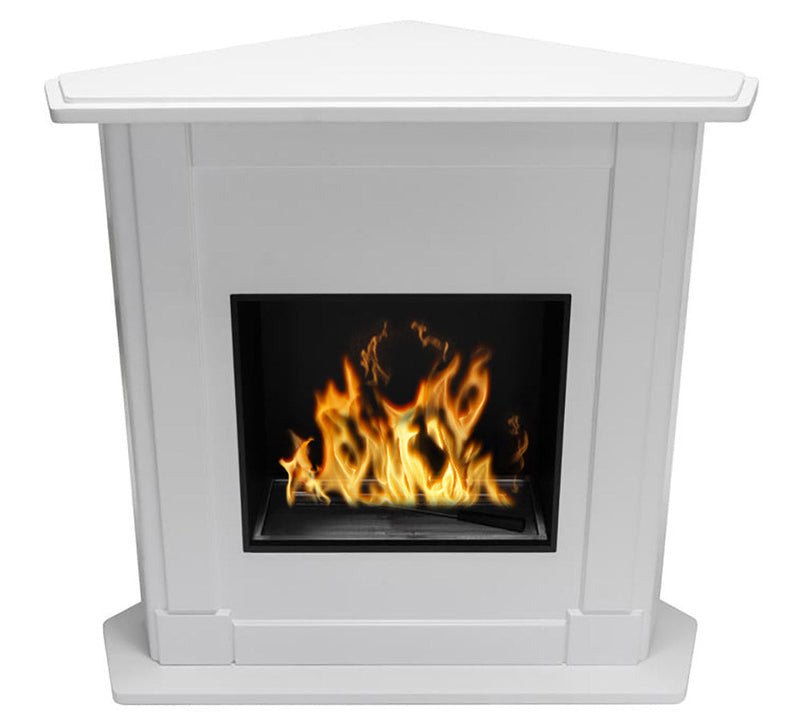 Camino a Bioetanolo Angolare da Pavimento 100x97 cm Menzi Natalie Bianco