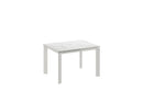 Tavolo Allungabile Frame 80x120-170x75 cm Top in Ceramica Marmo Bianco Opaco