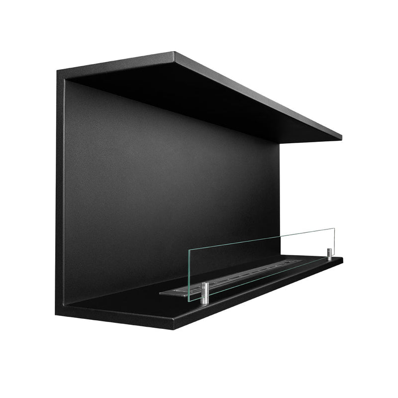 Camino a Bioetanolo da Incasso ad angolo 120x24,5x50 cm Trevi 120 Nero 