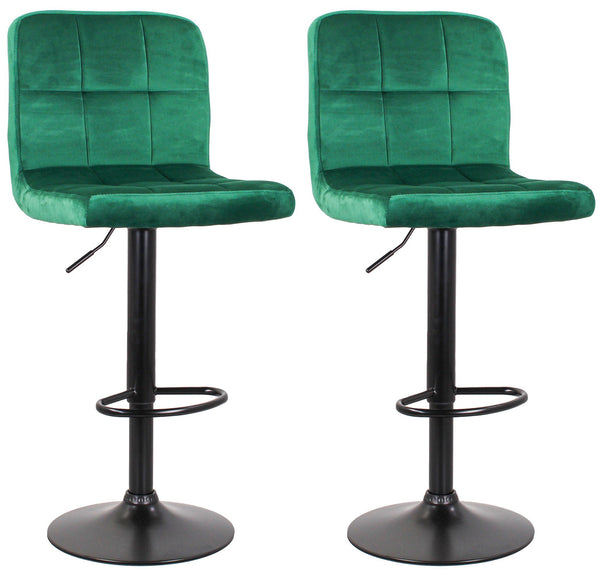 Set 2 Hocker 44 x 38 x 63/82 cm in Samt mit blaugrüner Basis acquista