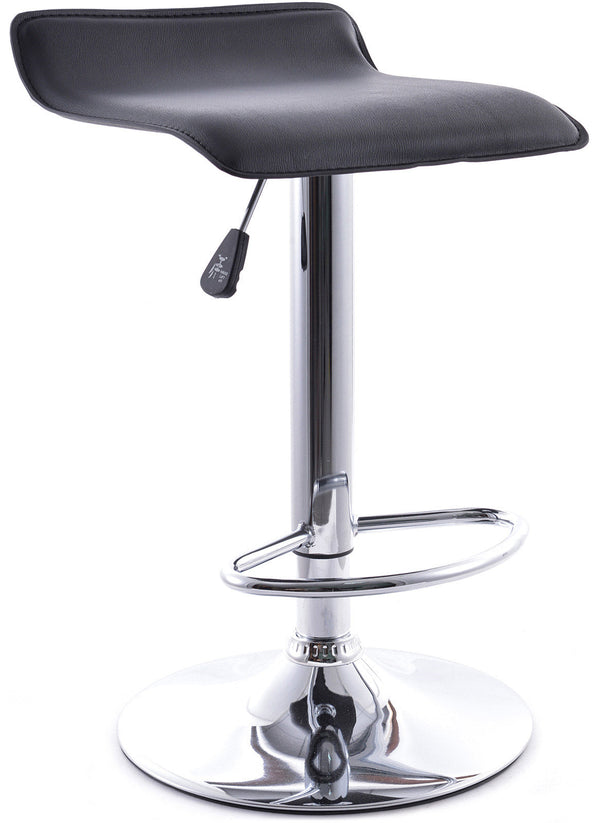 Hocker mit Gasdruckfeder und Drehsitz aus Kunstleder Vandi Black sconto