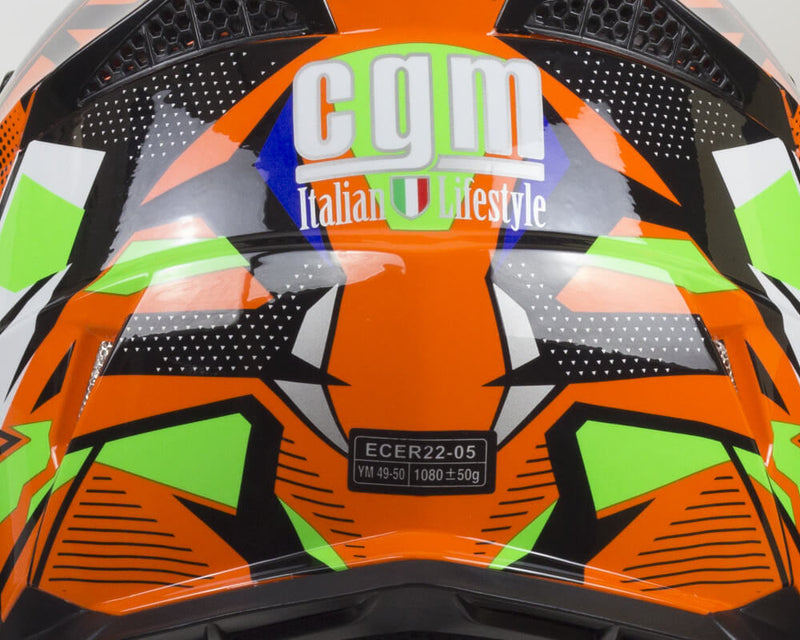 Casco Integrale per Bambino da Moto Cross CGM 209G Winner Arancione Varie Misure