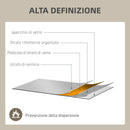 Specchio da Parete Stile Finestra 90x60 cm con Montaggio Verticale e Orizzontale in Vetro Oro      