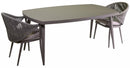 Set da Giardino Tavolo e 6 Sedie in Alluminio e Corda Renton Grigio