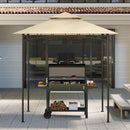 Copertura per Gazebo da Giardino 244x152 cm a 2 Livelli in Poliestere 160gsm Beige    