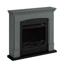 Camino Elettrico da Pavimento 107,2x95,2x24,5 cm Effetto Fiamma 1500W Sined Siena Grigio Scuro